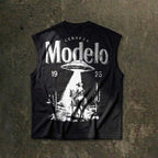 Western Cowboy Modelo Ufo Vintage Graphic Tank Top
