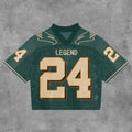 Vintage No. 24 Legend Short Sleeve Graphics Printed Cotton Basketball V-neck T-shirt