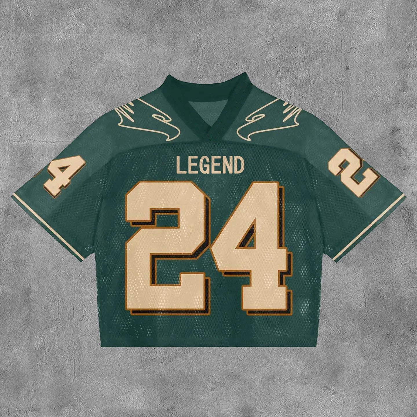 Vintage No. 24 Legend Short Sleeve Graphics Printed Cotton Basketball V-neck T-shirt