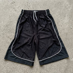 Color-blocked Drawstring Casual 1/2 Shorts
