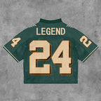 Vintage No. 24 Legend Short Sleeve Graphics Printed Cotton Basketball V-neck T-shirt