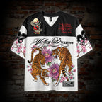 Valley Floral Tiger Japanese Graphic Mesh Jersey T-shirt