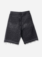 Hiphop Cross Hot Diamond Denim Shorts