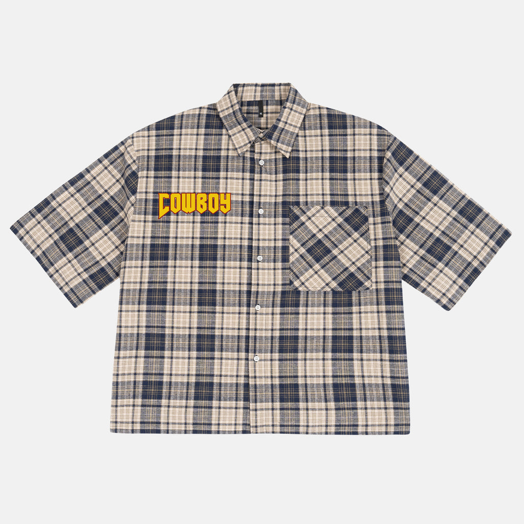 Cowboy Rodeo Dreams Retro Fun Graphic Plaid Jacket Shirt