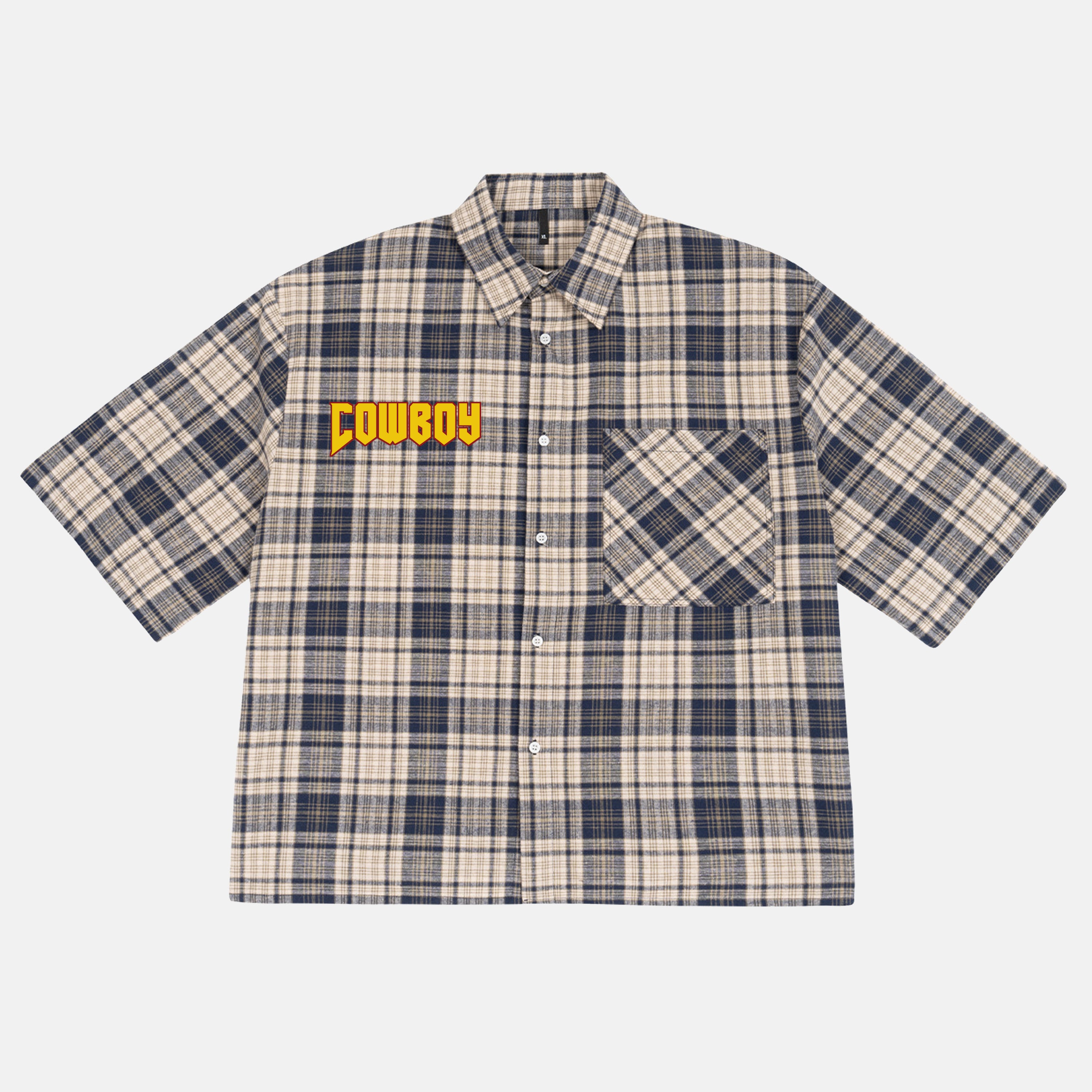 Cowboy Rodeo Dreams Retro Fun Graphic Plaid Jacket Shirt
