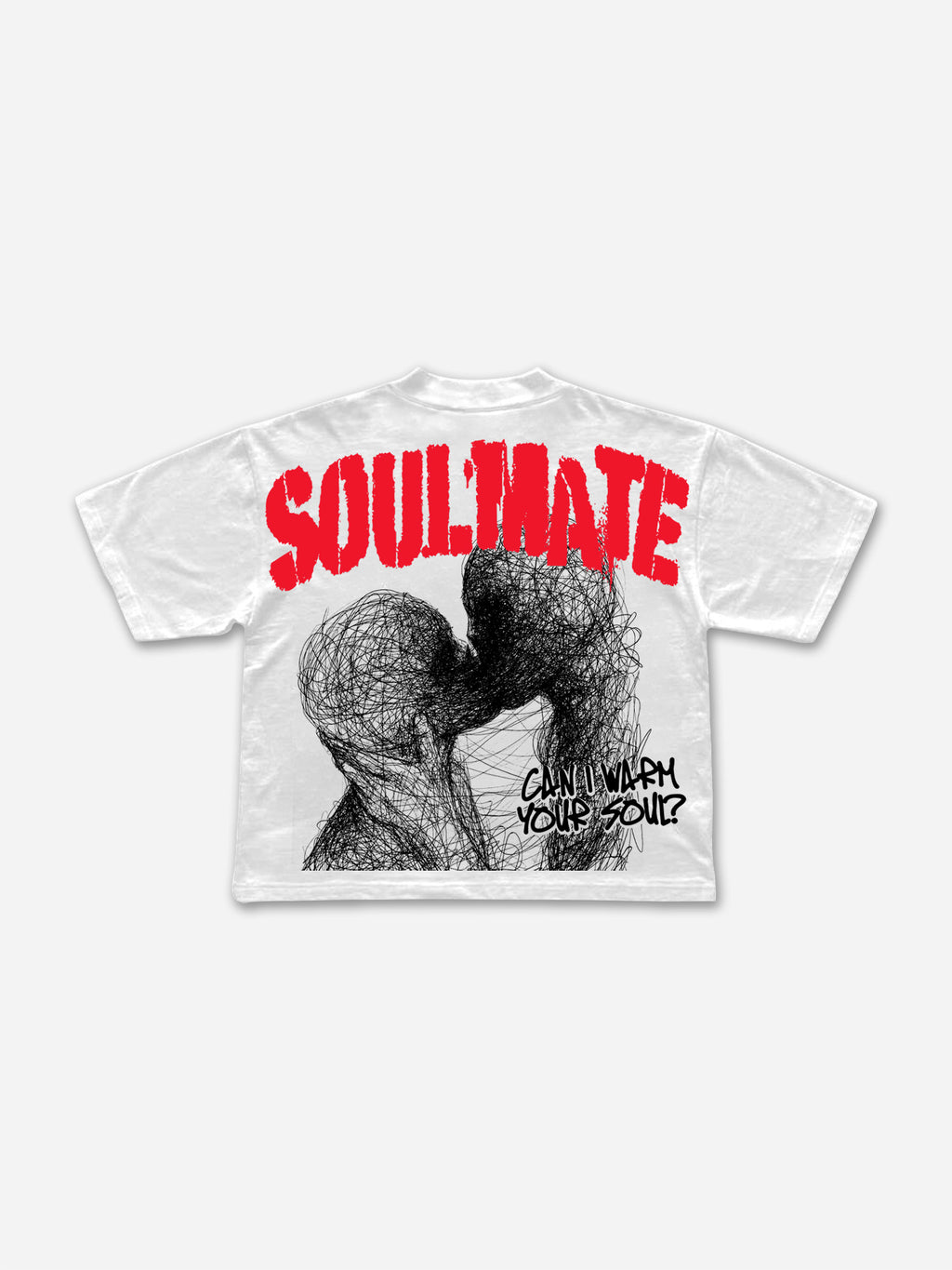 Soulmates Abstract Emotional Figures Graphic Cropped T-shirt