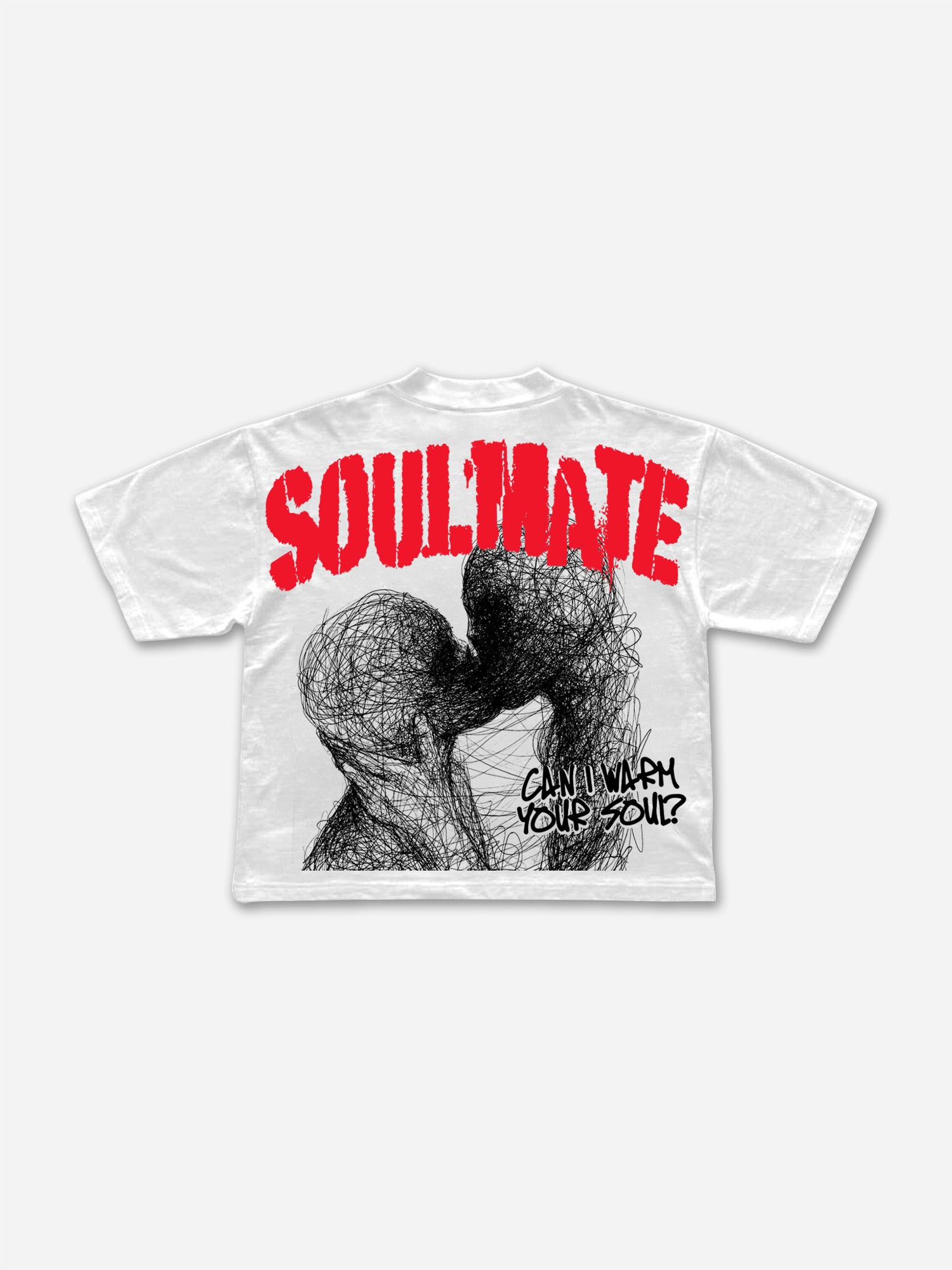 Soulmates Abstract Emotional Figures Graphic Cropped T-shirt