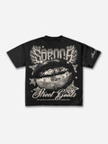 Street Goals Lip Braces Make Vintage Printed Graphic Cotton T-shirt