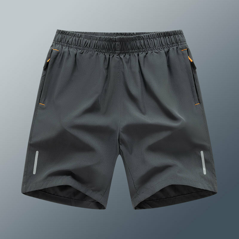 Summer Casual Reflective Striped Zippered Pocket Shorts
