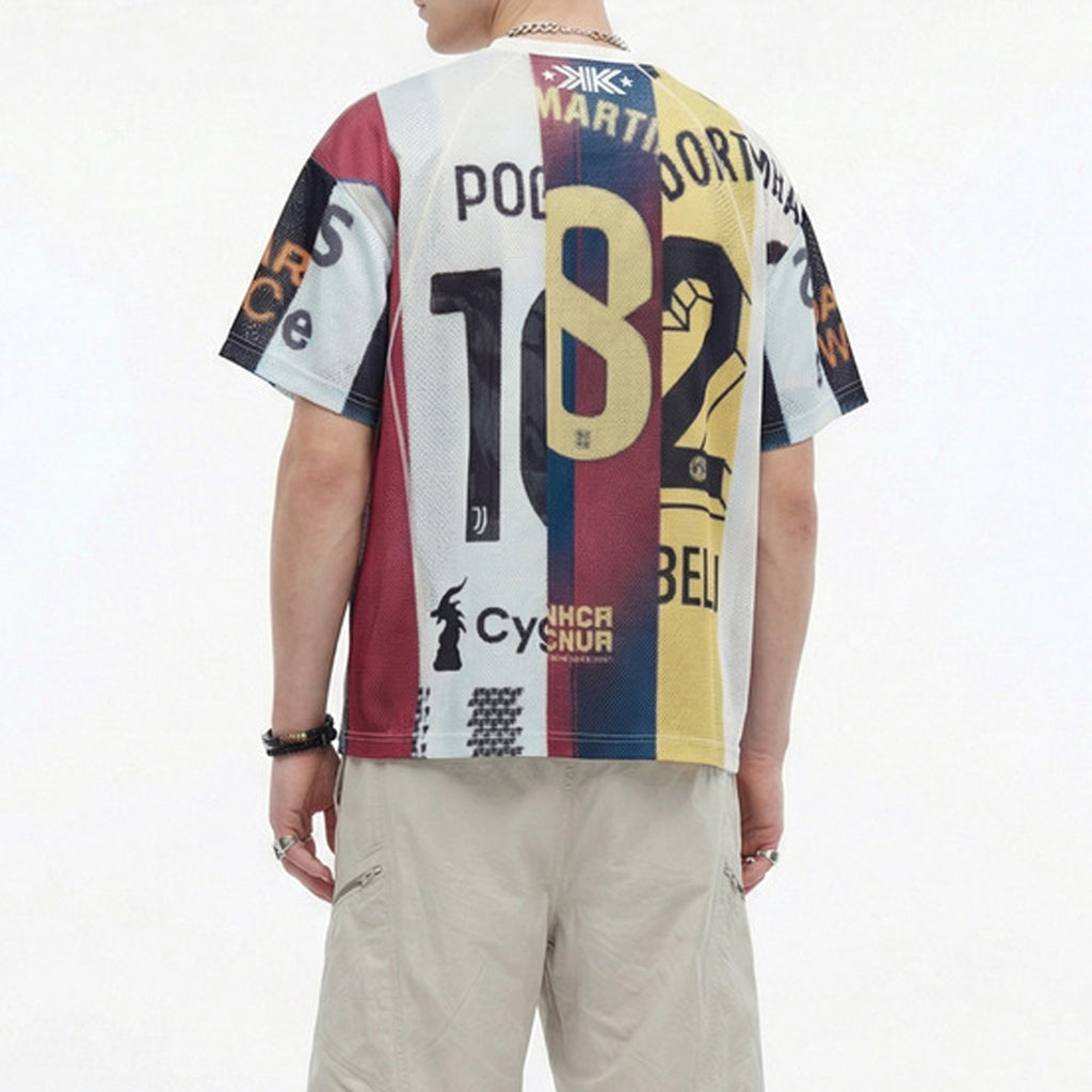 Classic Team Patchwork Print Mesh Jersey