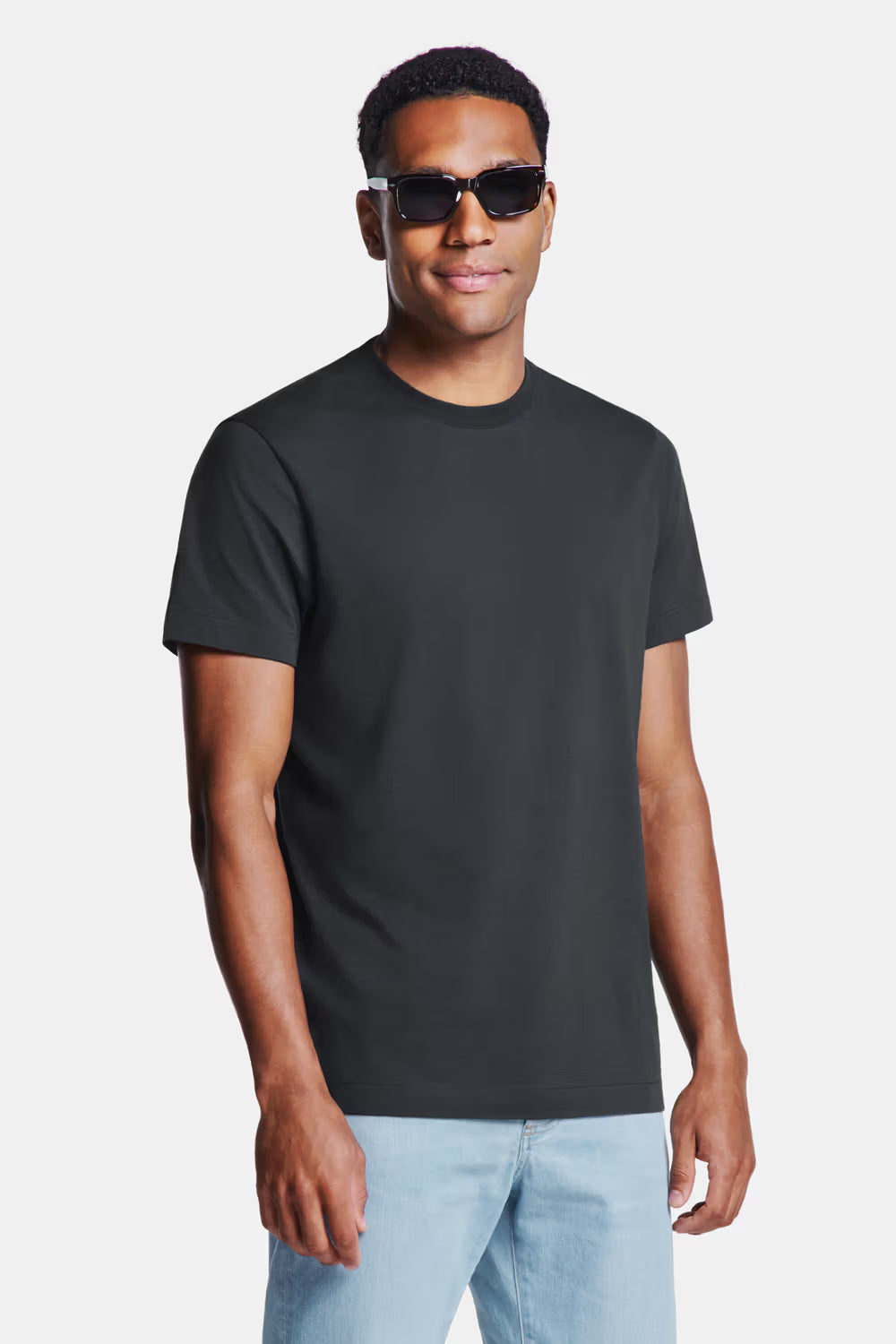 Solid Color Drop Shoulder Pure Cotton Tee