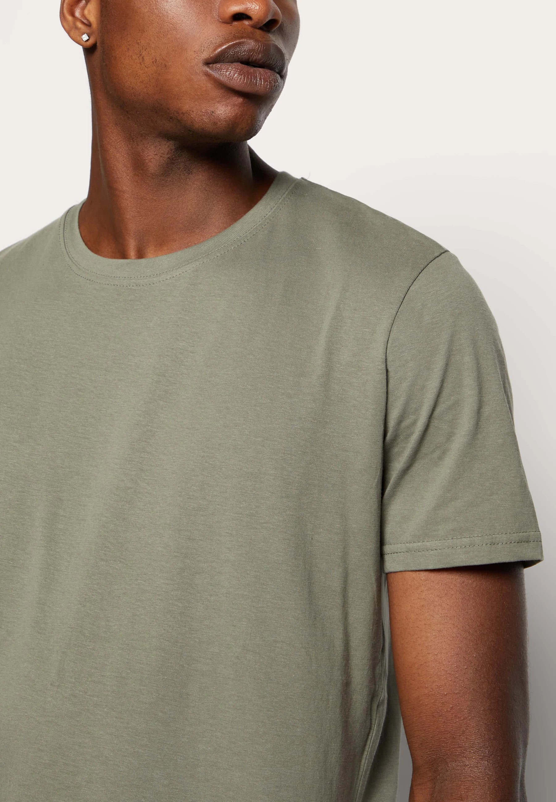 Solid Color Drop Shoulder Pure Cotton Tee