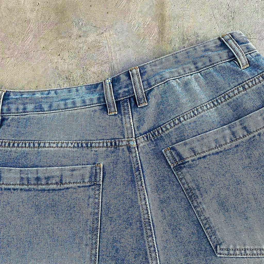 Men's Printed Pattern Loose Fit Denim Shorts Jorts