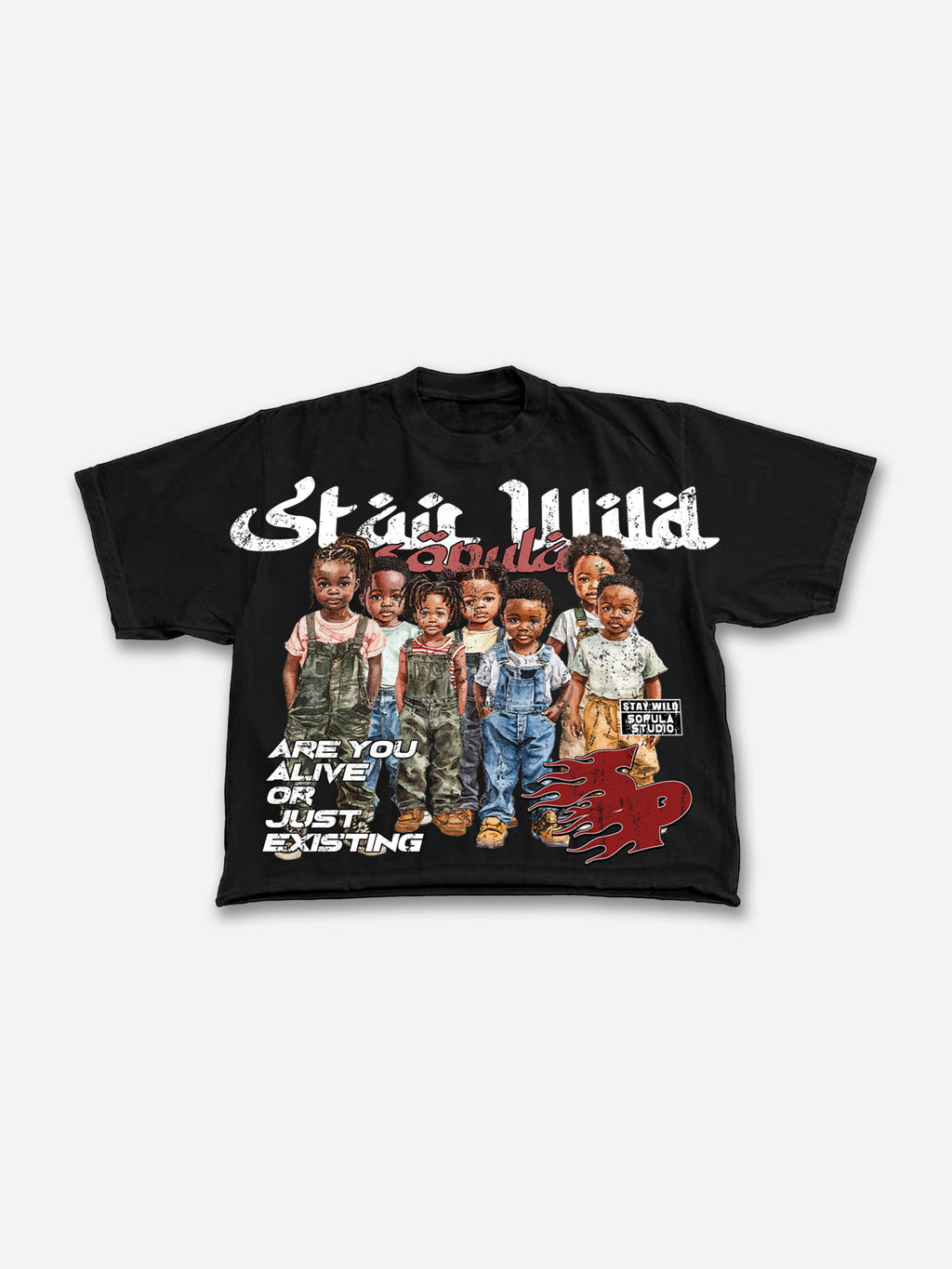 Cool Children Portraits Are You Alive Or Just Existing Print Cropped T-shirts