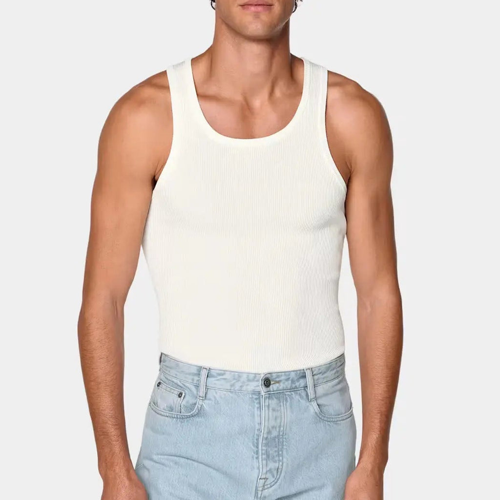 Men's Cotton Ribbed Sleeveless Sports Tank Top