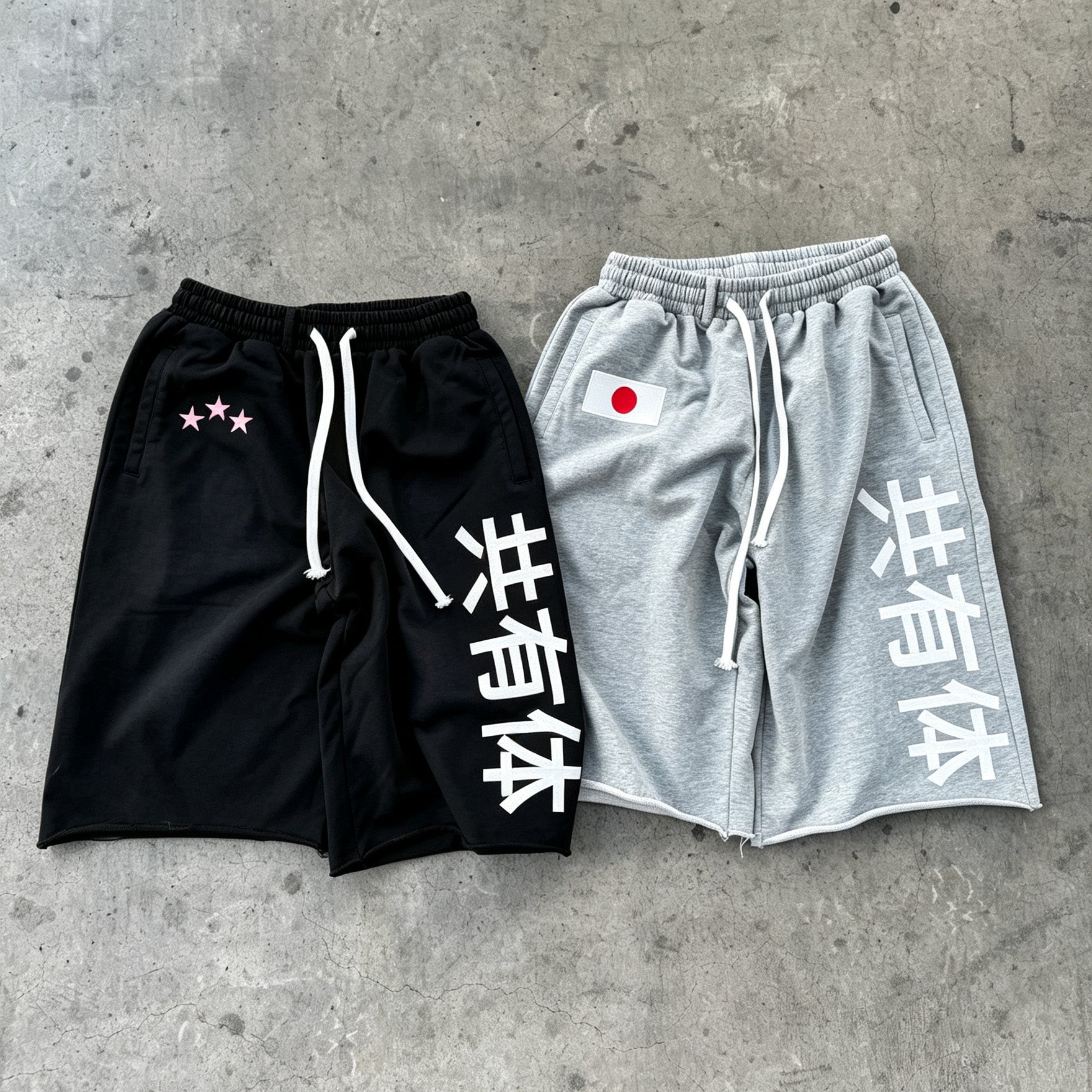 Men's Japanese-style Printed Pocket Drawstring 3/4 Shorts