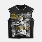 Sopula Angel Stamp Collage Art Graphic Tank Top
