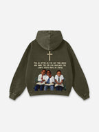 Vintage First Sunday Faith Graphic Acid Washed Oversized Hoodie