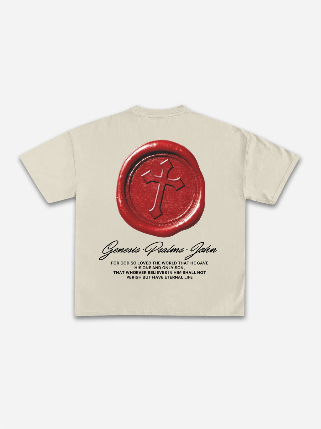 Cross Seal John 3：16 Graphic Cotton T-shirt