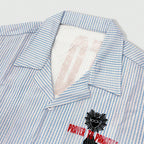 Men's Striped Nun Print Loose Short-sleeved Shirt