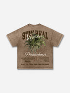 Stay Real Coconut Vacation Vintage Graphic Washed T-shirt