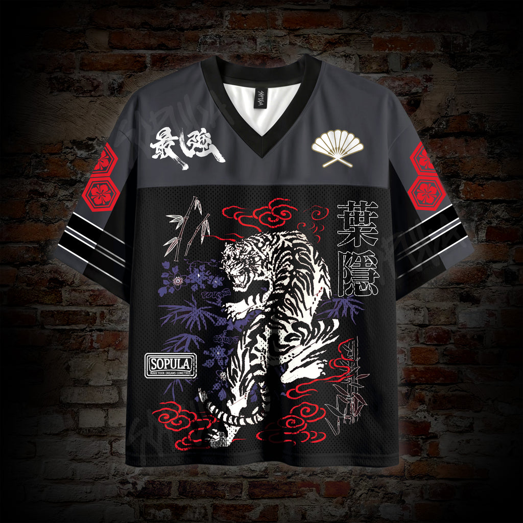 Japanese Tiger No. 07 Print  Mesh Jersey T-shirt