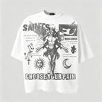 Saints And Wings Choose Your Pain Printed Graphic T-shirt