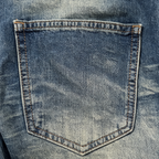 Vintage Washed Distressed Textured Flared Jeans