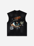 God's Eye Vintage Graphic Distressed Tank Top