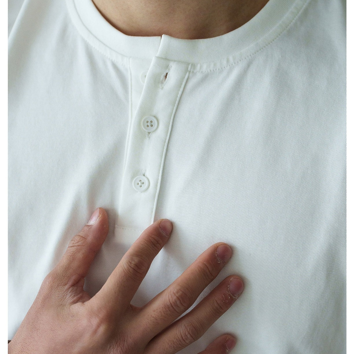 Men's Cotton Henley Collar Short-sleeved Gym Top