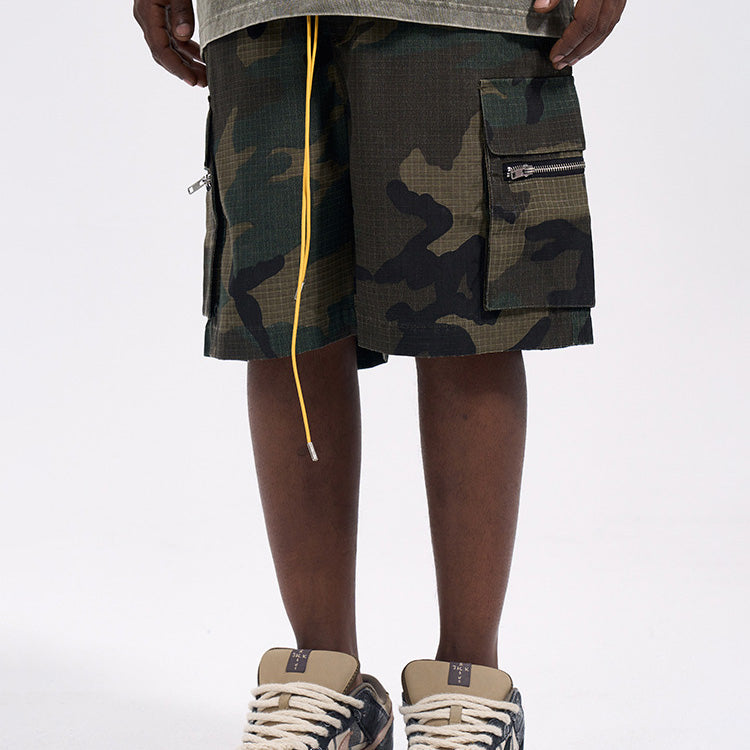 Men's Streetwear Camo Denim Shorts