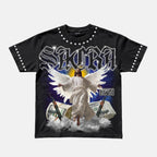 Sacra Retro God Violence And Wealth Graphic T-shirt