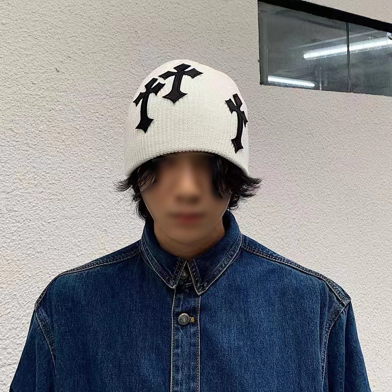 Casual Gothic Cross Pattern  Acrylic Knitted Hat