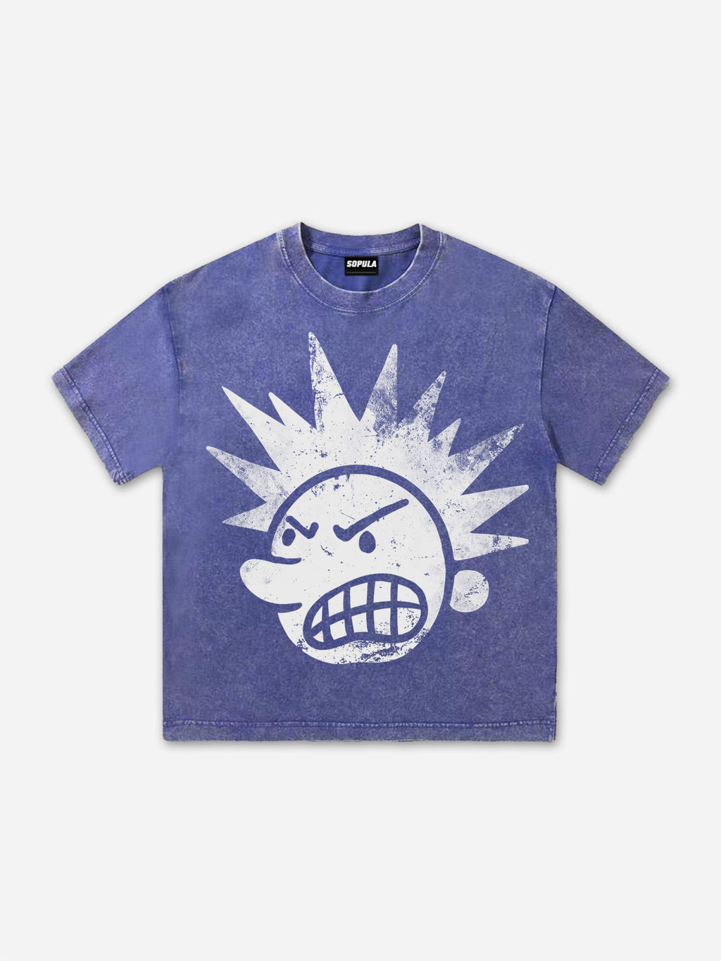 Street The Brain Explodes Short Sleeve Acid Washed T-shirt
