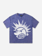 Street The Brain Explodes Short Sleeve Acid Washed T-shirt