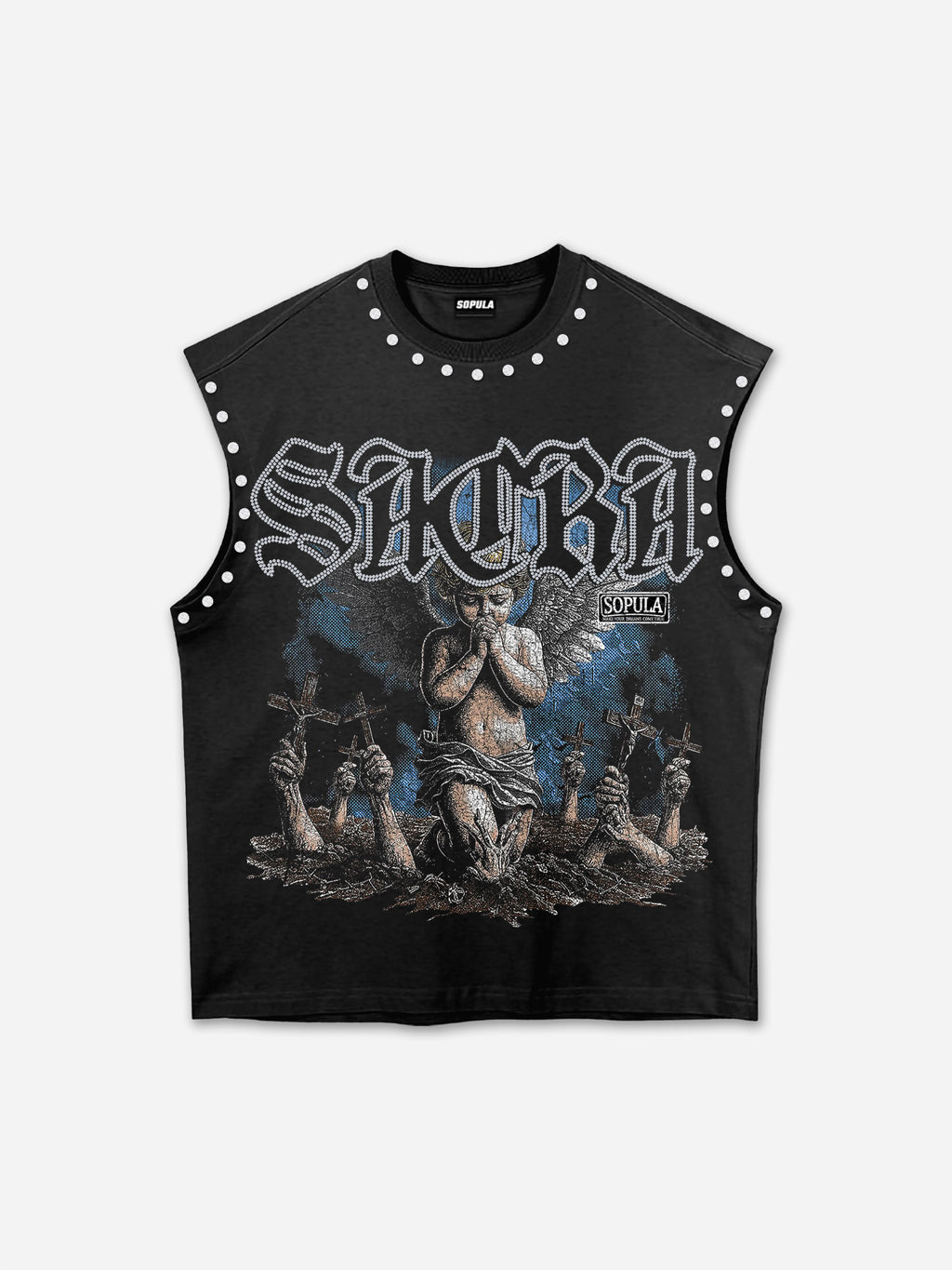 Sacra Retro Angel Vintage Graphic Tank Top