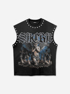 Sacra Retro Angel Vintage Graphic Tank Top