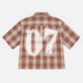 Street Style Vintage Distressed No. 07 Slogan Graphic Plaid Jacket Shirt