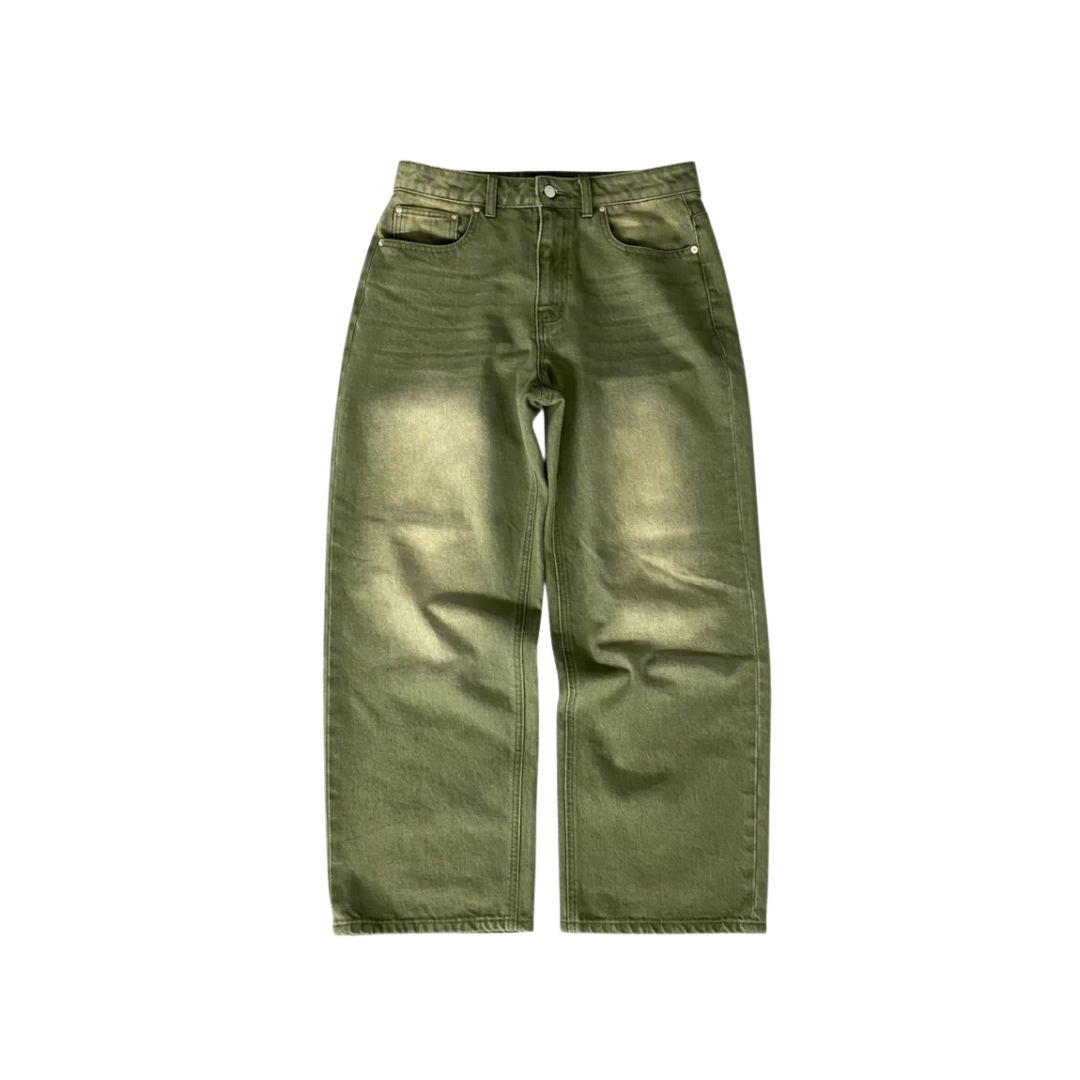 Relaxed Matcha Denim Jeans