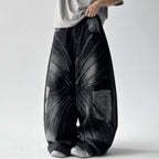 Streetwear Lightning Camo Washed Blade Baggy Jeans