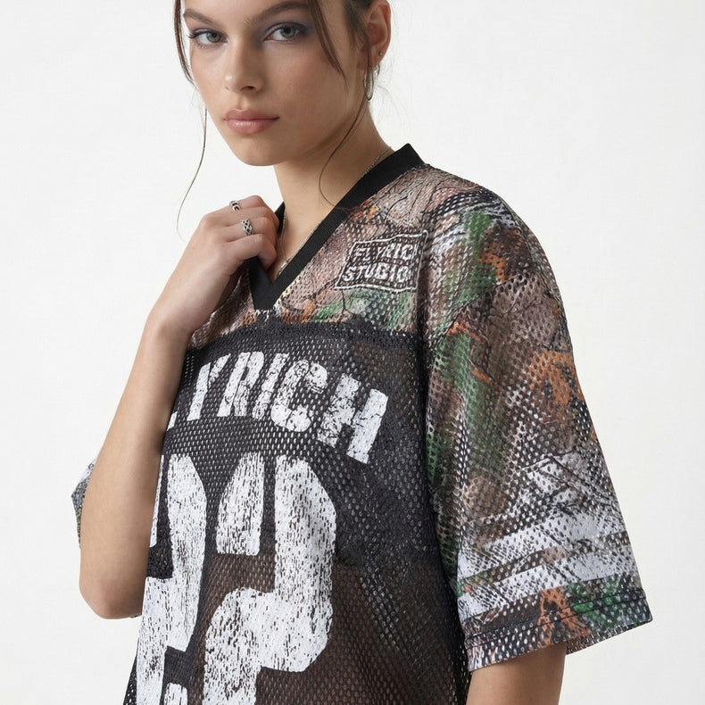 Vintage Fly Rich NO.22 Oversized Graphic Jersey Tees