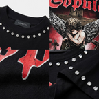 Angels Praying In Hell Vintage Graphic Cotton T-shirt