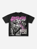 God's Will Be Done Flame Makes Old Beliefs Skull Graphic Cotton T-shirt