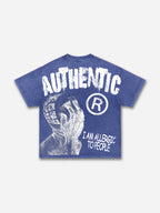 Vintage I Am Allergic To People Graphic Acid Wash T-shirt