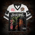Light And Dark Dragon Vs Tiger Dark Japanese Style Graphic Mesh Jersey T-shirt