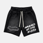 Washed In The Blood Acid Washed Shorts