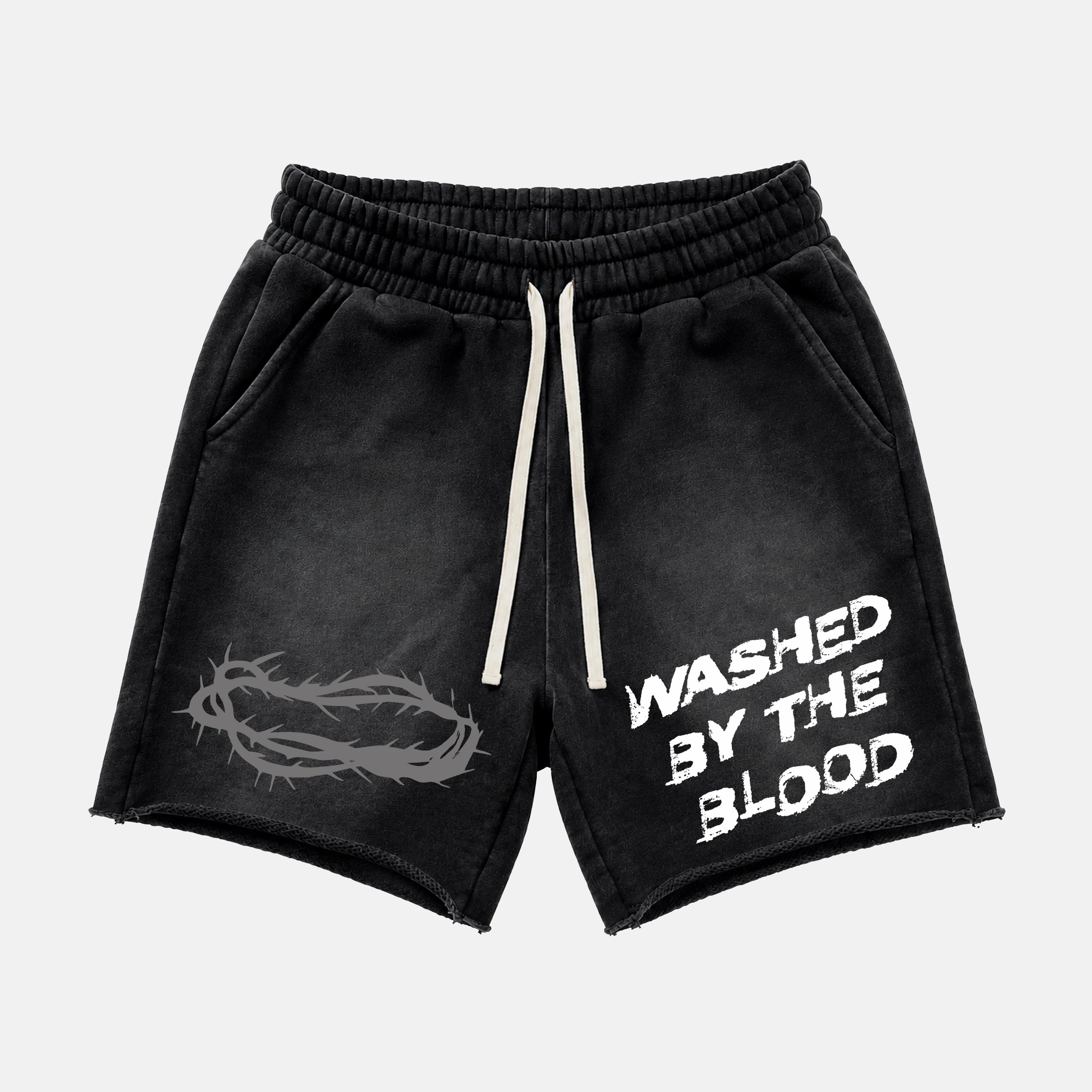 Washed In The Blood Acid Washed Shorts