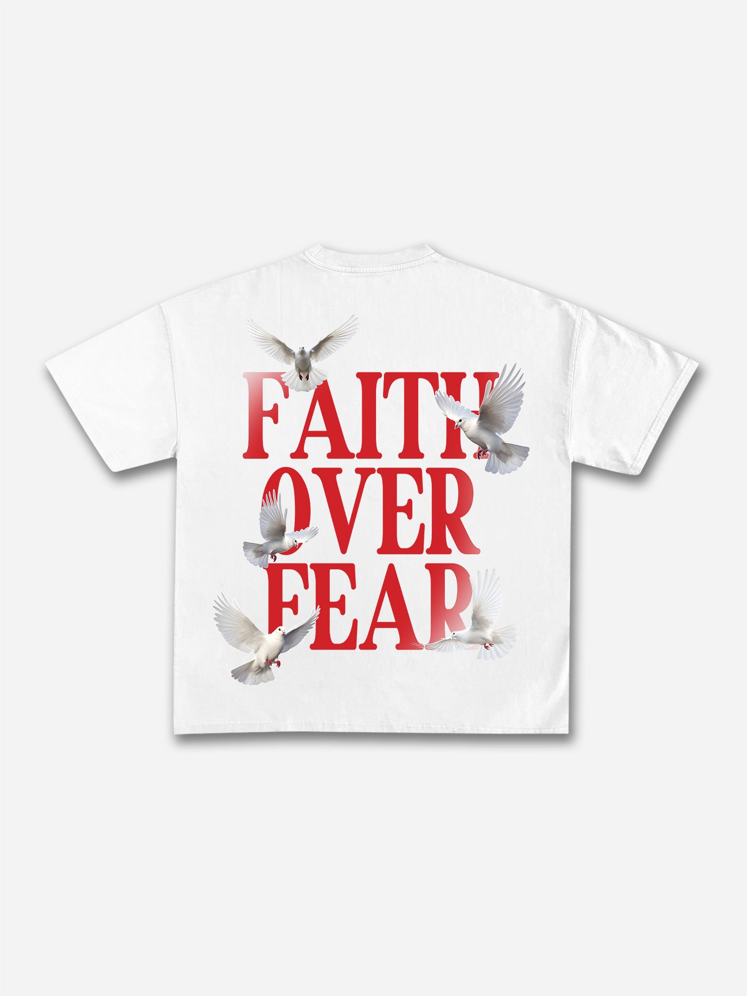 Casual Short Sleeve Faith Over Fear Print T-shirt