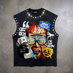 Get Rich Money Portrait Street Graphic Tank Top