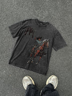 Men's Vintage Western Cowboy Graphic Acid Wash T-shirt